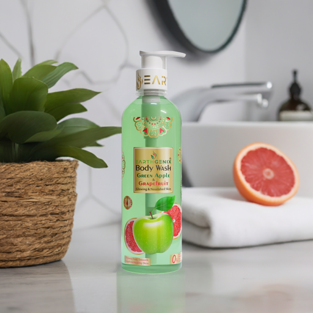 Green Apple & Grape Fruit Body Wash with Free Loofah | For Glowing & Nourished Skin | For All Skin Type