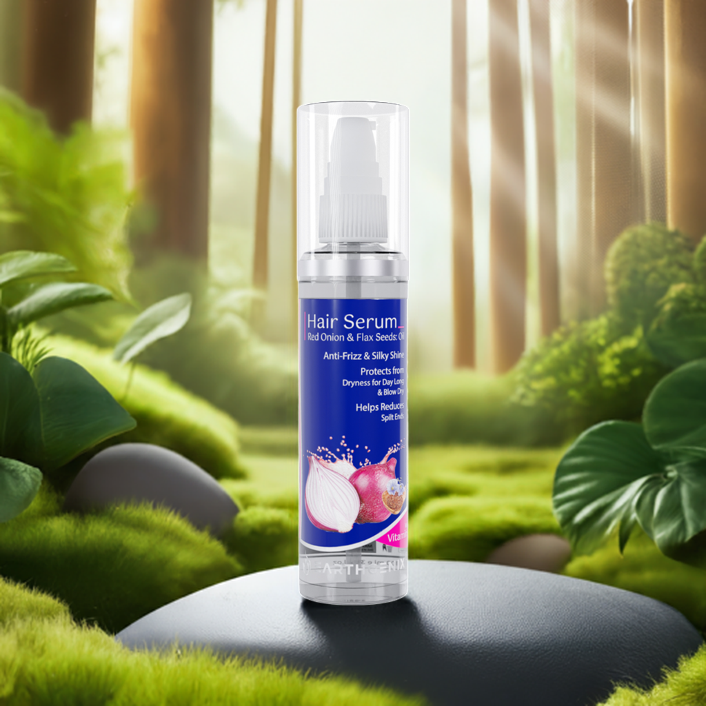 Red Onion & Flax Seeds Hair Serum | with Vitamin- E | Protects from Dryness for Day Long & Blow Dry | for Men And Women