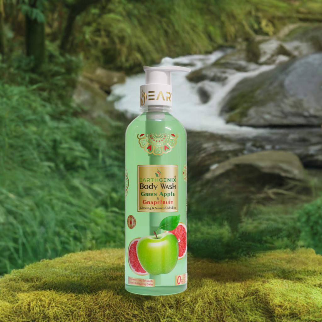 Green Apple & Grape Fruit Body Wash with Free Loofah | For Glowing & Nourished Skin | For All Skin Type