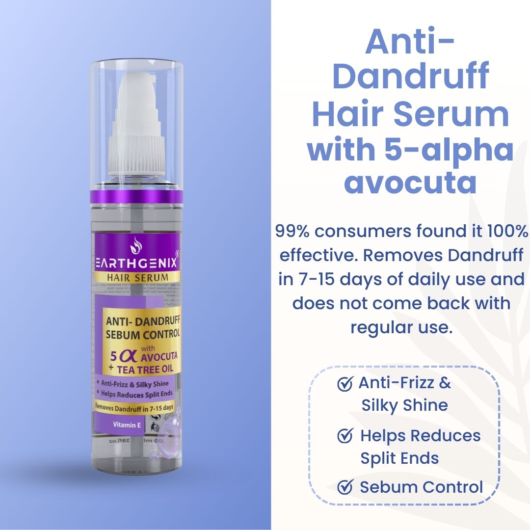 Anti-Dandruff & Sebum Control Hair Serum with 5 Alpha Avocuta & Tea Tree Oil | with Vitamin- E | Removes Dandruff in 7-15 Days | for Men And Women