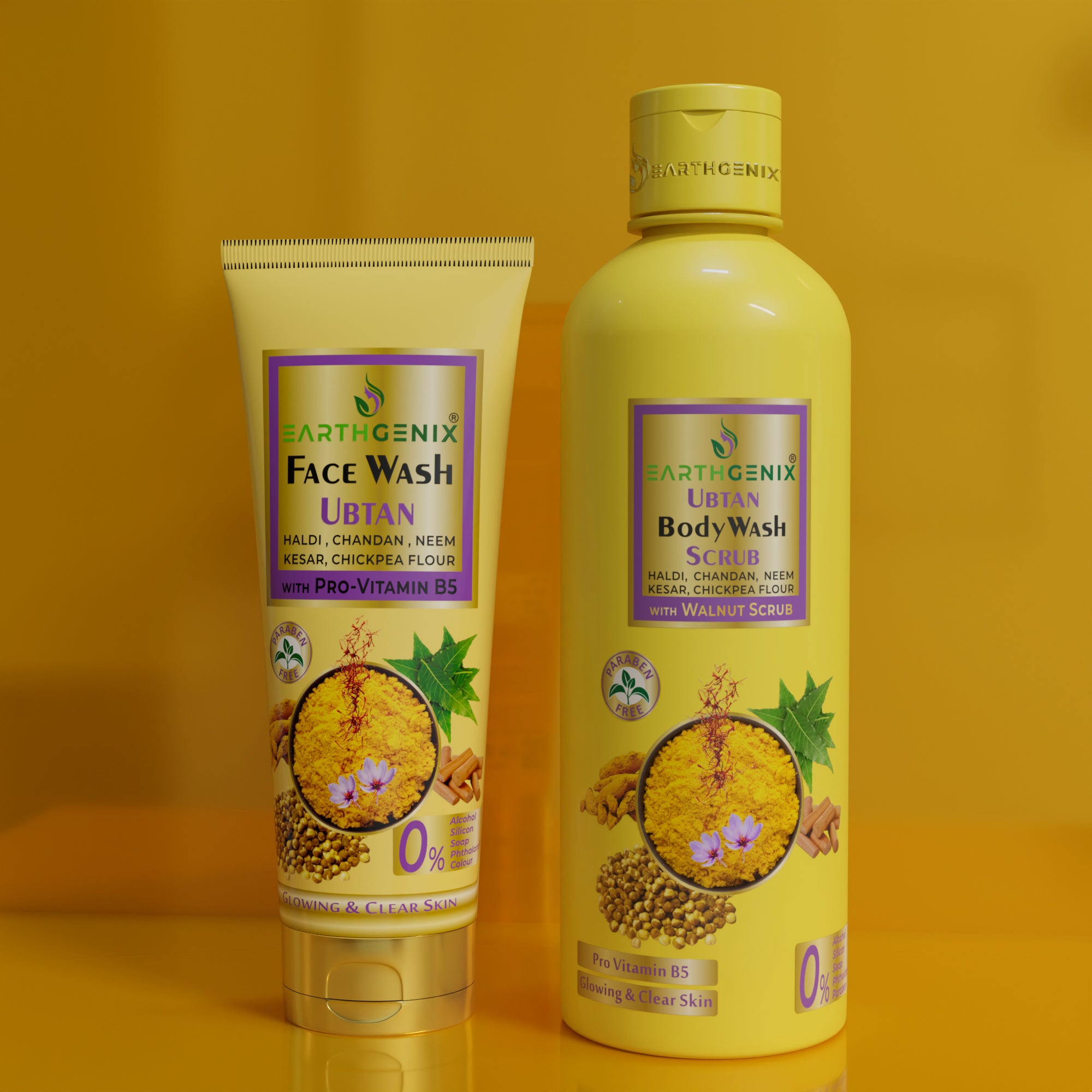 Ubtan Glow & Radiance Combo: Face Wash 100ml & Body Wash Scrub 300ml