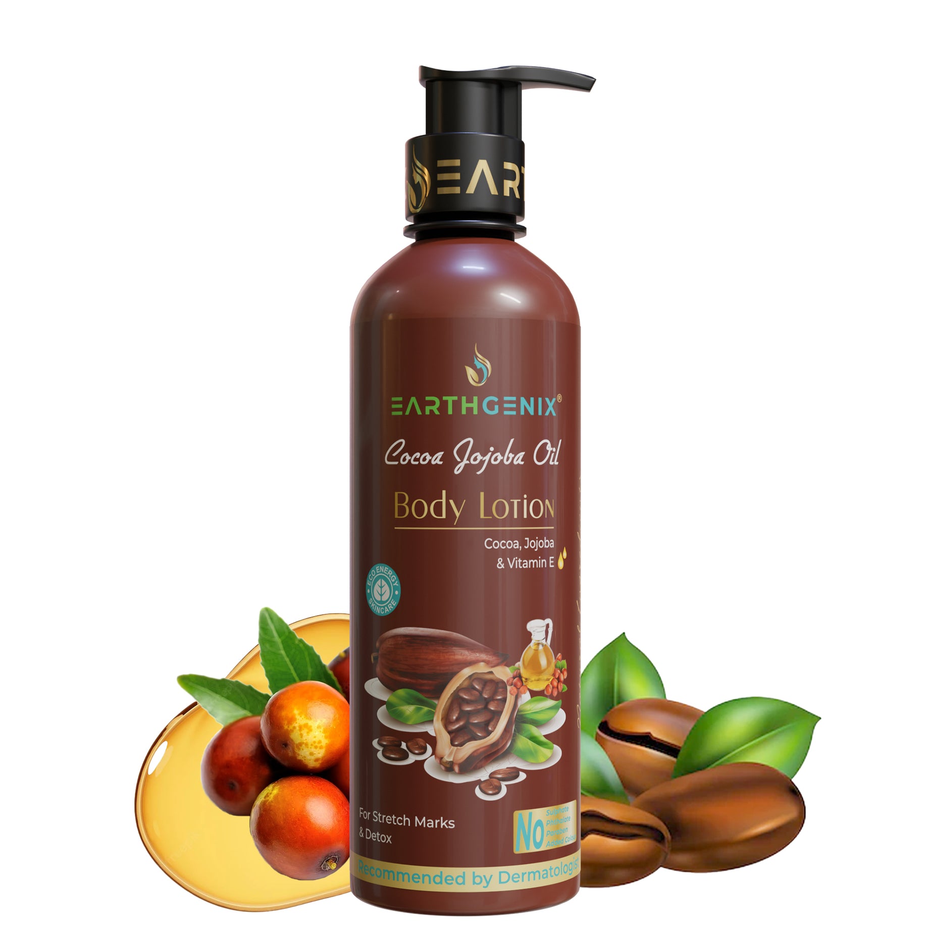 Cocoa Jojoba Oil Body Lotion With Vitamin E | For Stretch Marks & Detox