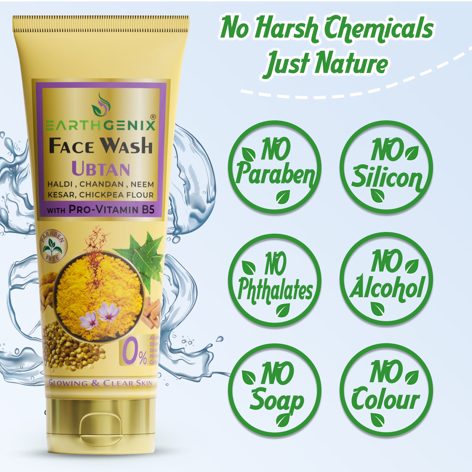 Ubtan Glow & Radiance Combo: Face Wash 100ml & Body Wash Scrub 300ml