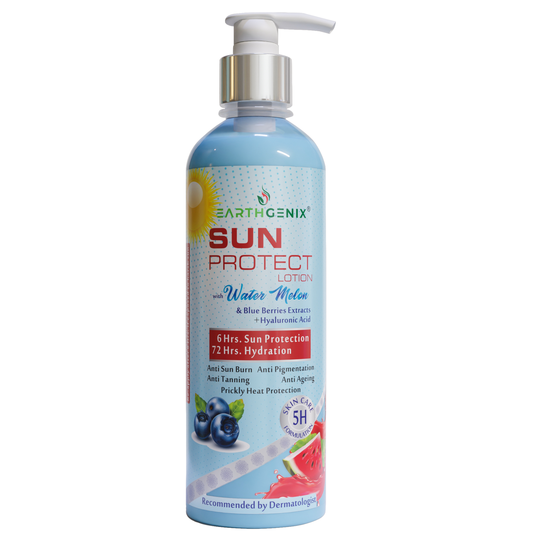 Sun Protect Lotion with Water Melon & Blue Berries Extracts + Hyaluronic Acid