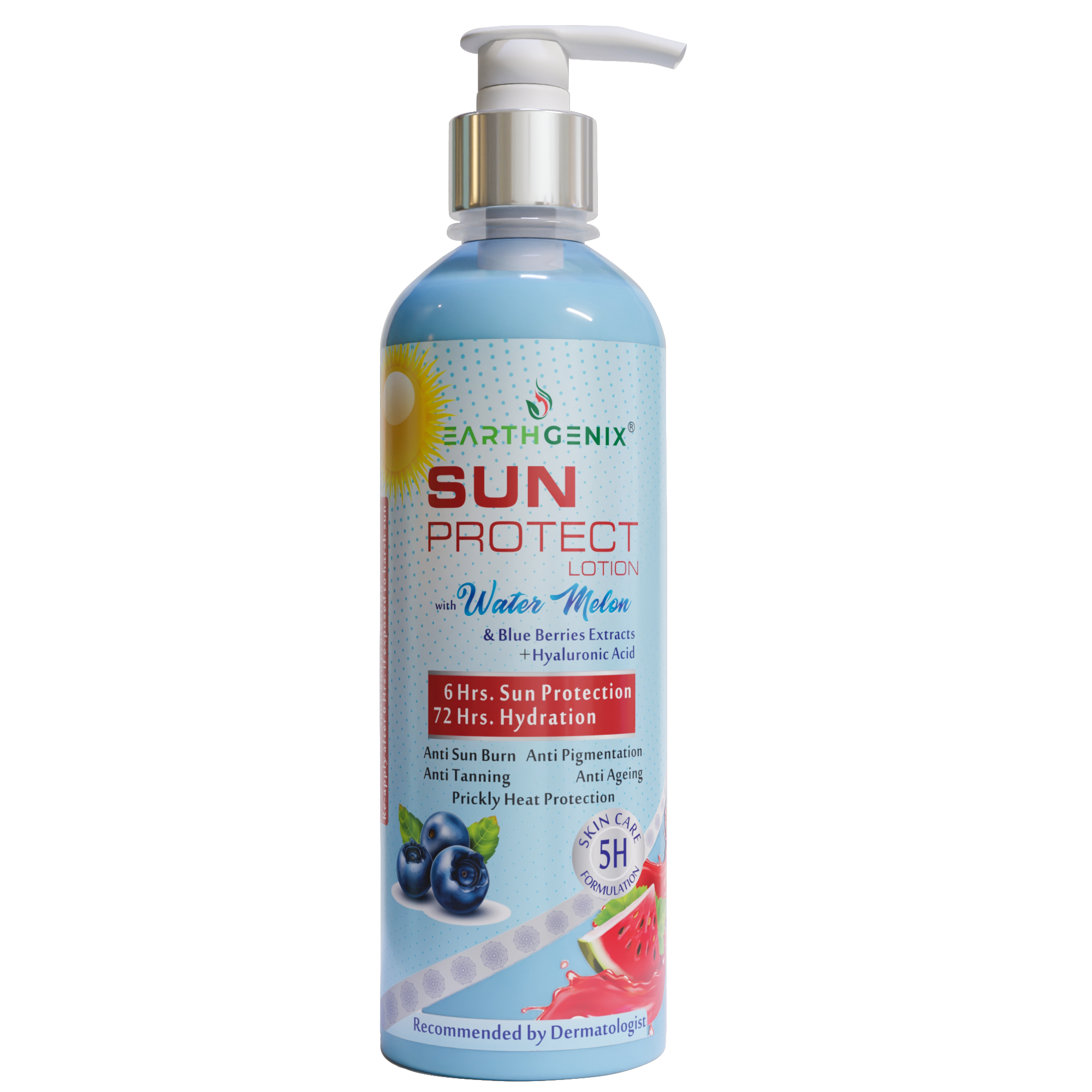 Sun Protect Lotion with Water Melon & Blue Berries Extracts + Hyaluronic Acid