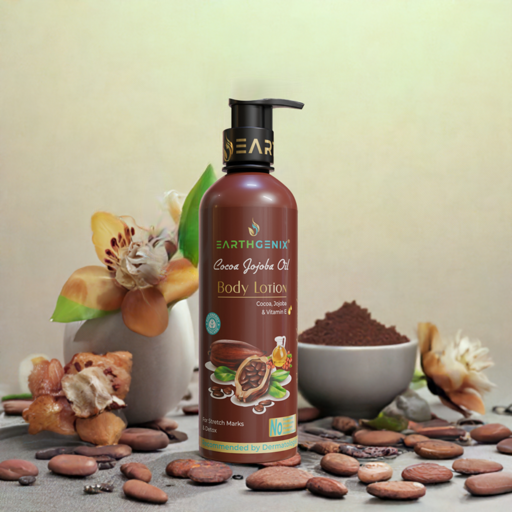 Cocoa Jojoba Oil Body Lotion With Vitamin E | For Stretch Marks & Detox