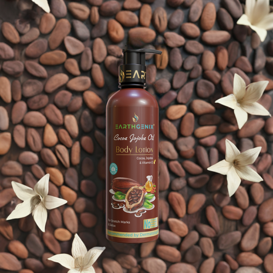 Cocoa Jojoba Oil Body Lotion With Vitamin E | For Stretch Marks & Detox