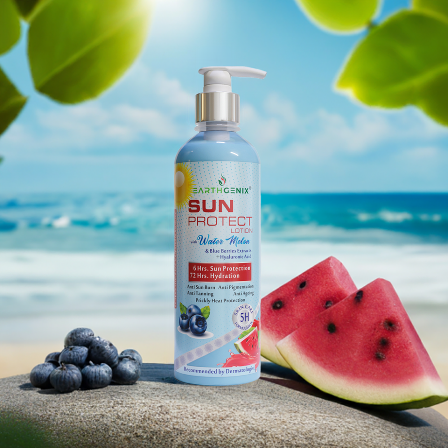 Sun Protect Lotion with Water Melon & Blue Berries Extracts + Hyaluronic Acid