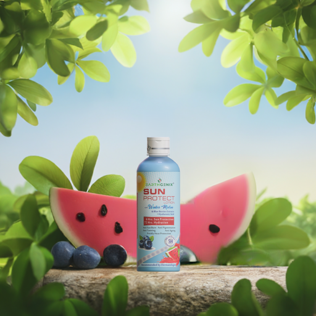 Sun Protect Lotion with Water Melon & Blue Berries Extracts + Hyaluronic Acid