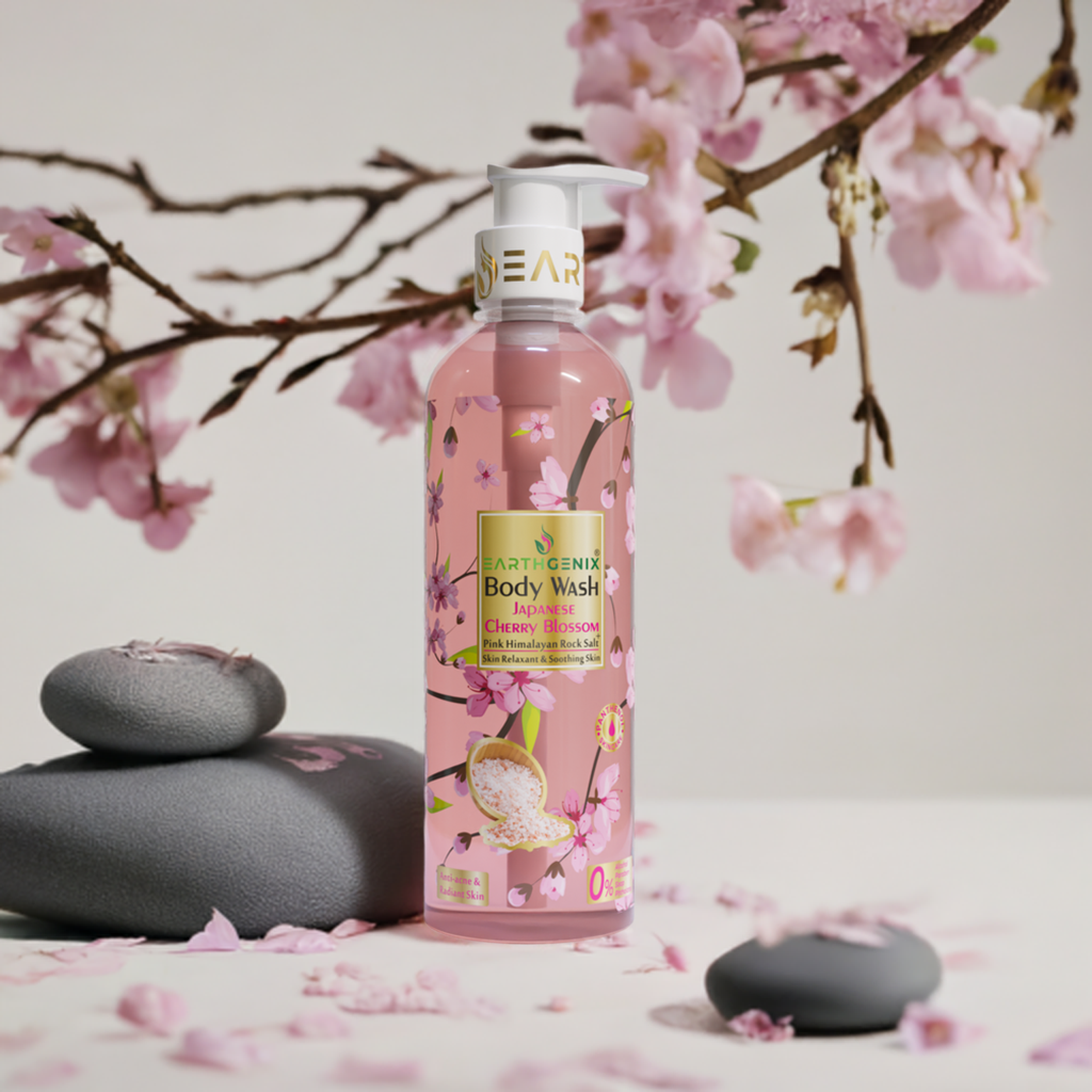 Aromatic Floral Body Wash Trio with Pink Himalayan Rock Salt: Cherry Blossom, Wild Rose & Lavender 500ml x 3