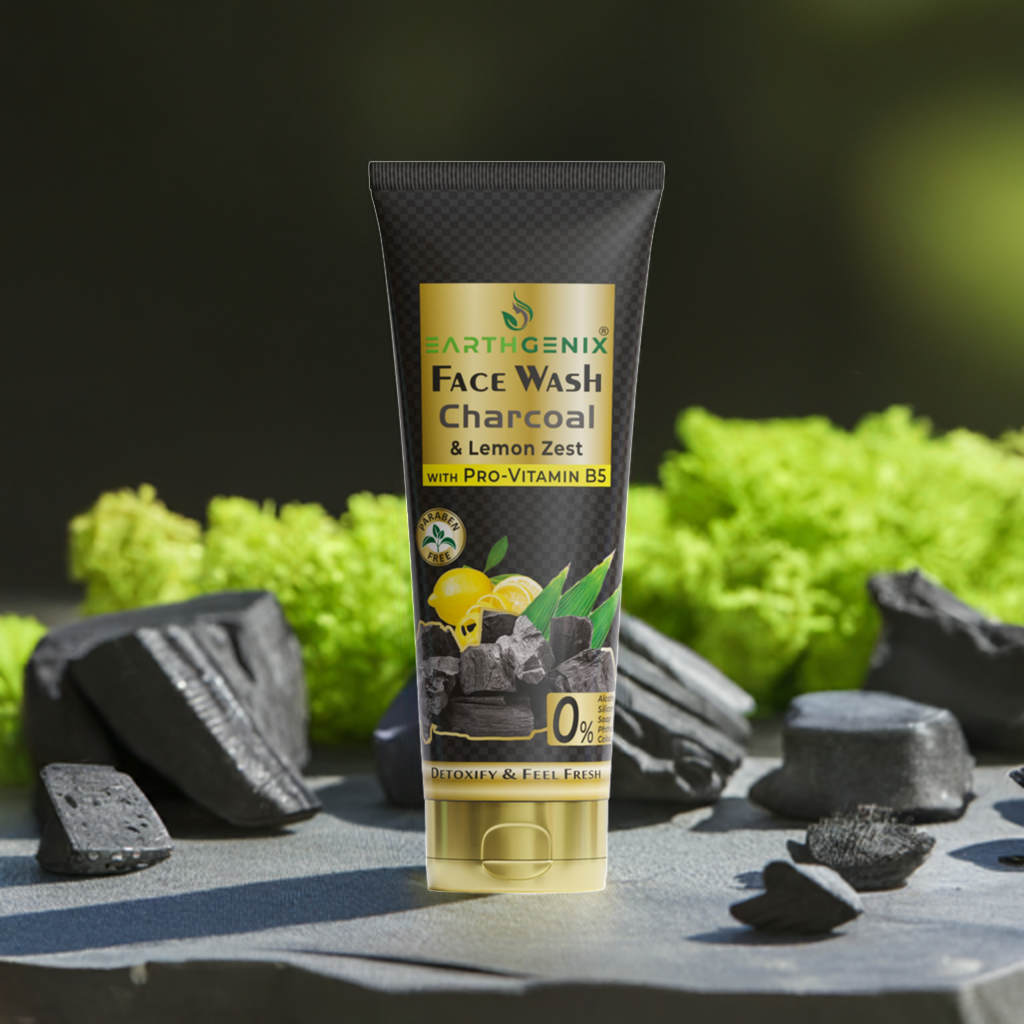 Charcoal & Lemon Zest Face Wash with Pro-Vitamin B5 | Detoxify & Feel Fresh | For Women & Men | For All Skin Types