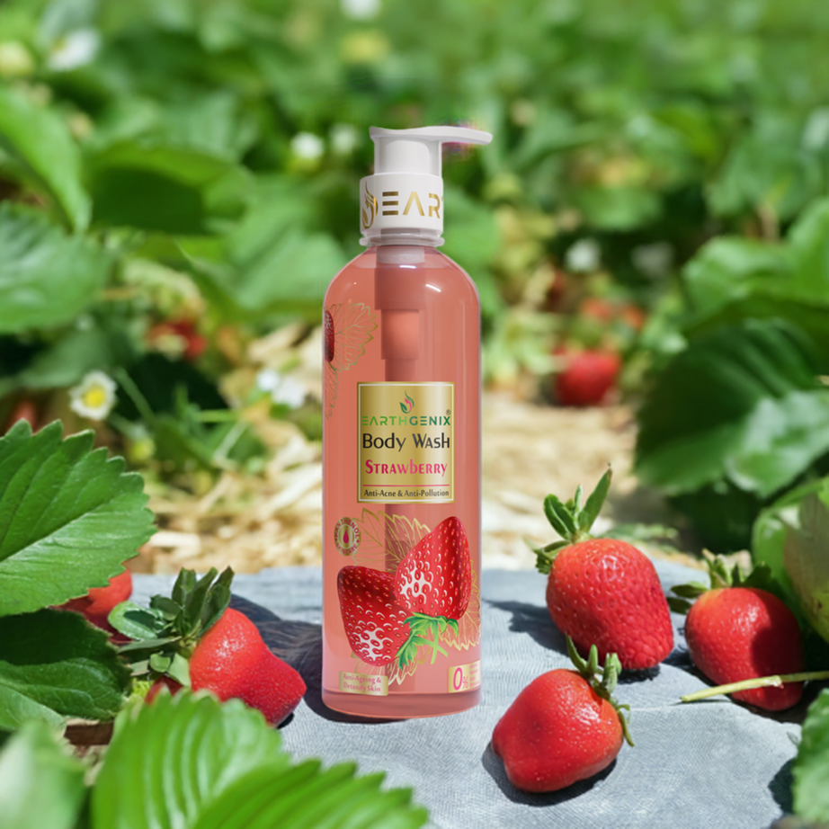 Fruit Infusion Body Wash Collection: Papaya, Strawberry, Orange Peel & Green Apple for Radiant Skin 500ml x 4