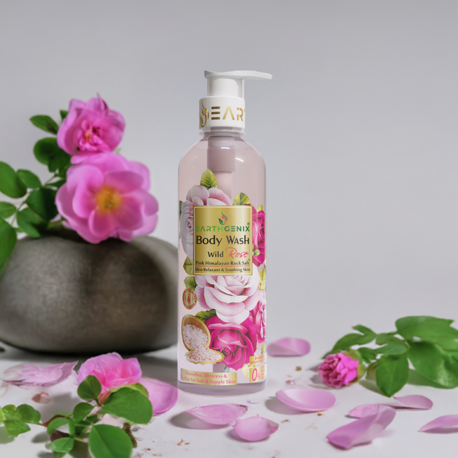 Aromatic Floral Body Wash Trio with Pink Himalayan Rock Salt: Cherry Blossom, Wild Rose & Lavender 500ml x 3