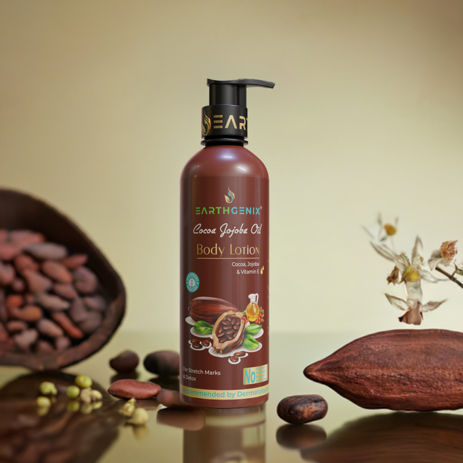 Cocoa Jojoba Oil Body Lotion With Vitamin E | For Stretch Marks & Detox