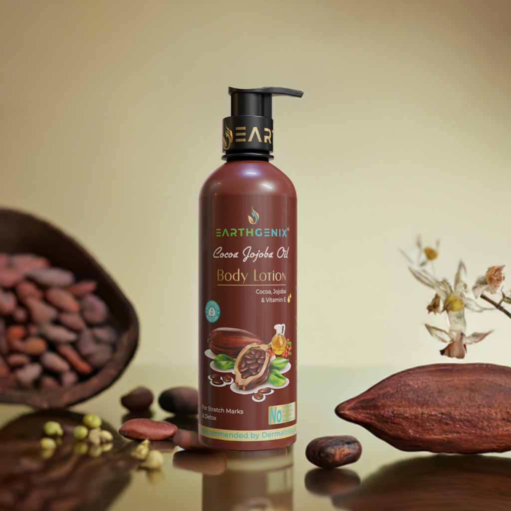 Cocoa Jojoba Oil Body Lotion With Vitamin E | For Stretch Marks & Detox