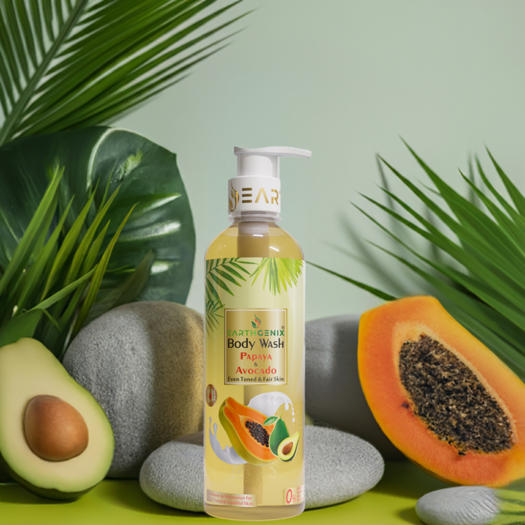 Fruit Infusion Body Wash Collection: Papaya, Strawberry, Orange Peel & Green Apple for Radiant Skin 500ml x 4