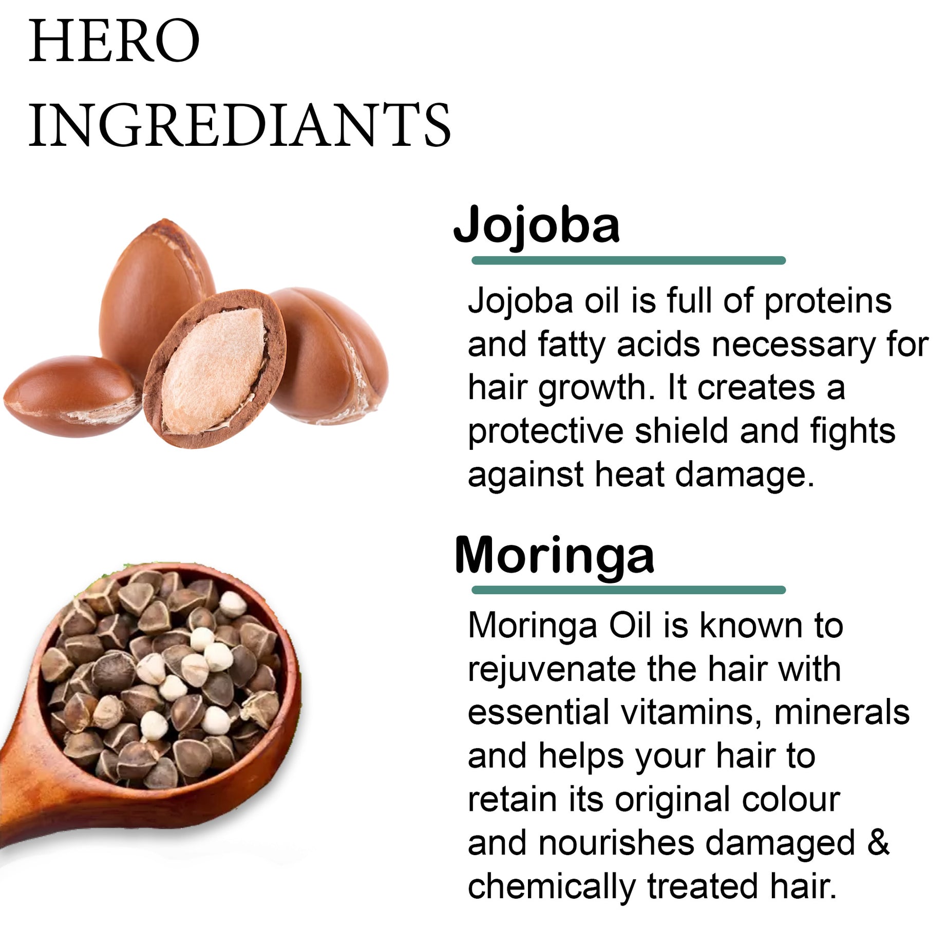 Jojoba & Moringa Hair Serum | with Vitamin- E | Protects from Dryness for Day Long & Blow Dry | for Men And Women