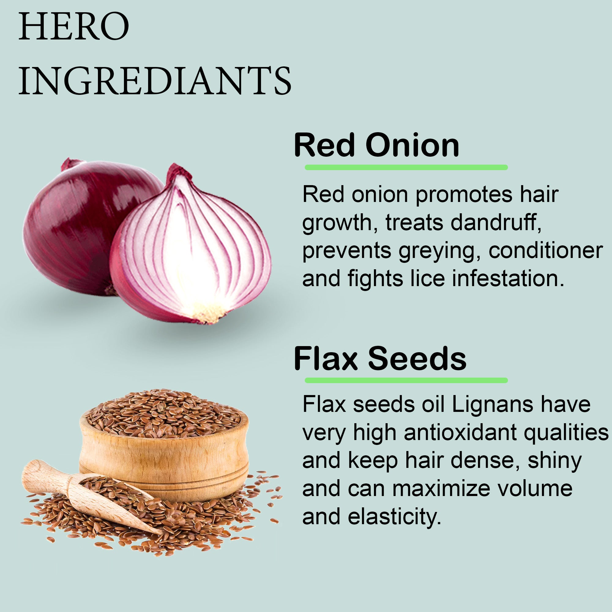 Red Onion & Flax Seeds Hair Serum | with Vitamin- E | Protects from Dryness for Day Long & Blow Dry | for Men And Women